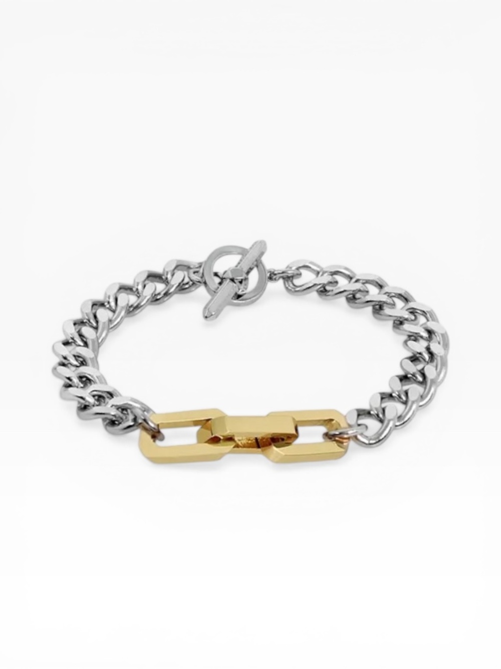 All Saints Hexagon Link Two Tone Bracelet - NWT